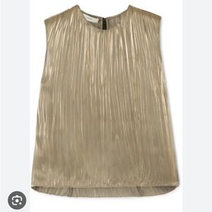 NWOT- Vince gold pleated cropped tank size small